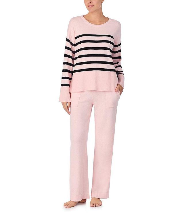 kate spade new york Long Sleeve Crew Neck Sweater Knit Pajama Set Product Image