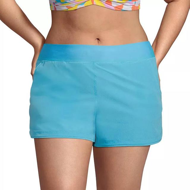 Plus Size Lands End 3 Quick Dry Swim Board Shorts With Panty, Womens Product Image