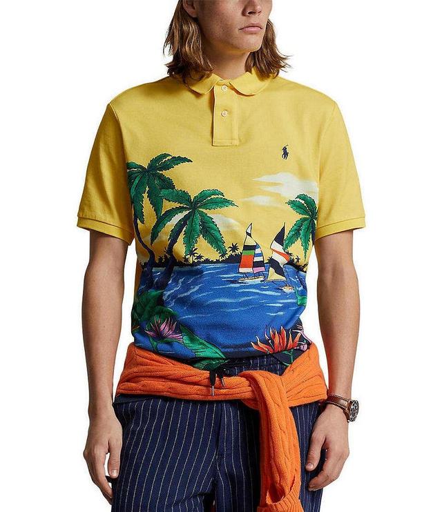 Polo Ralph Lauren Classic Fit Tropical Print Mesh Short Sleeve Polo Shirt Product Image