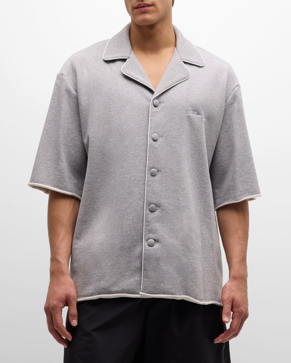 Mens Raw-Edge Jersey Pajama Shirt Product Image