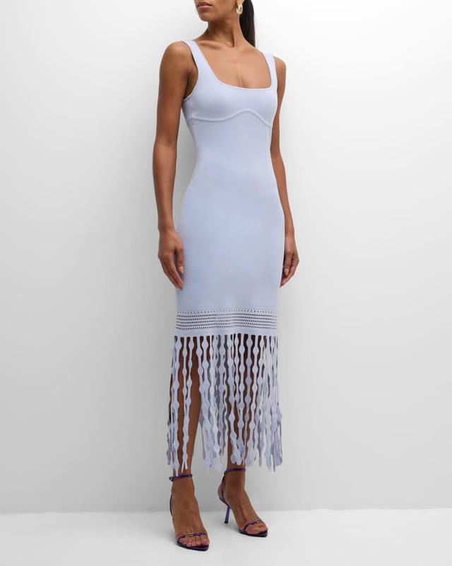 Signa Lattice Fringe Midi Tank Dress Product Image