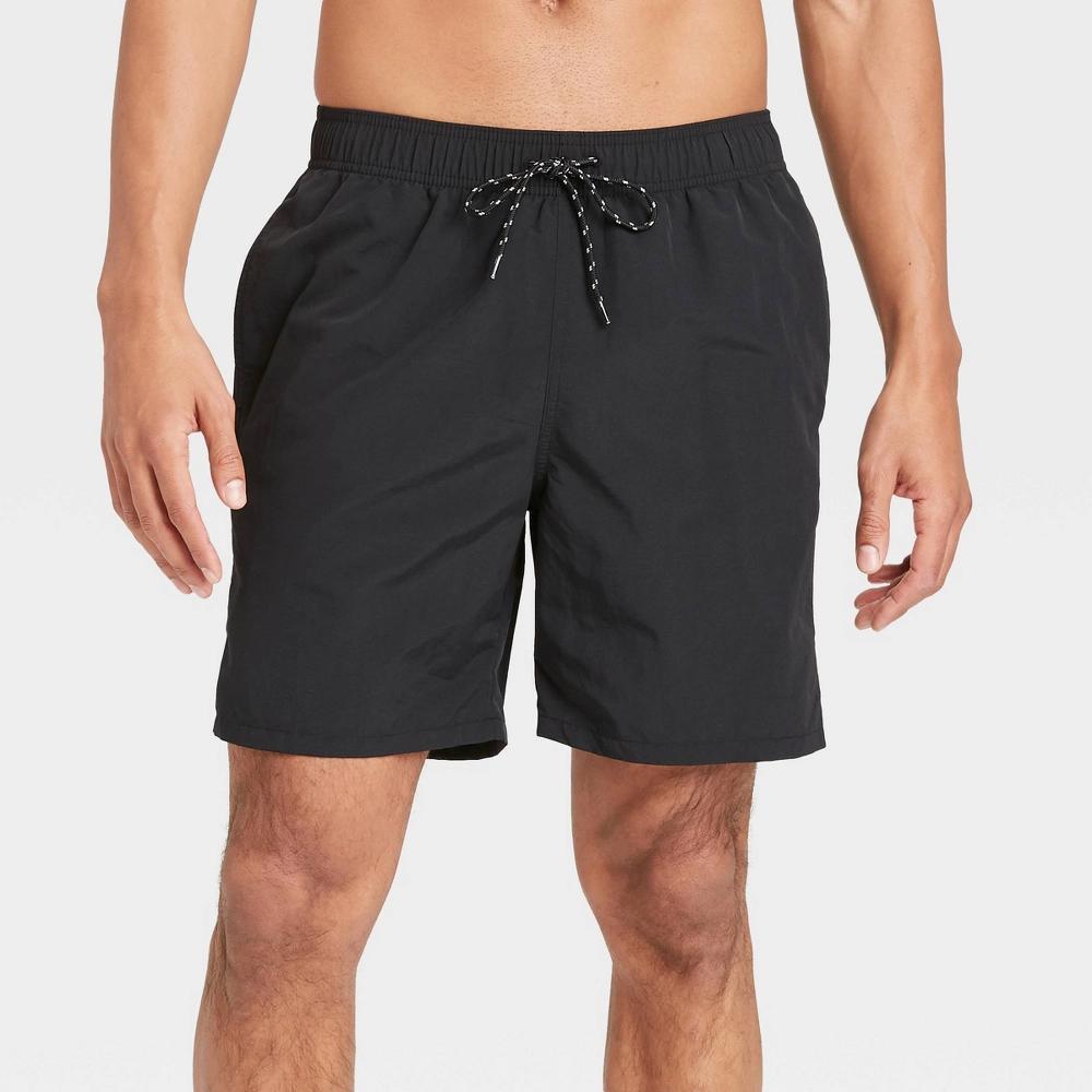 Mens 7 Swim Trunks - Goodfellow & Co Black XXL Product Image