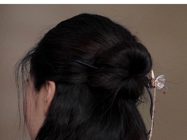 Butterfly Faux Pearl Wooden Hair Stick Product Image