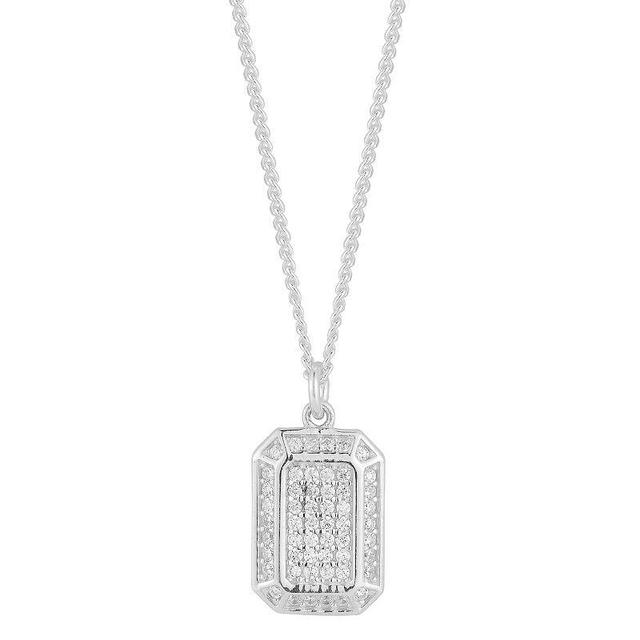 Sunkissed Sterling Cubic Zirconia Pendant Necklace, Womens Silver Tone Product Image