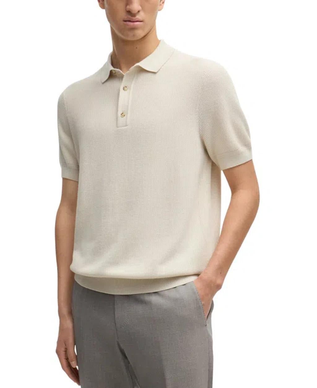 Boss by Hugo Boss Mens Mixed Structure Regular-Fit Polo Sweater Product Image