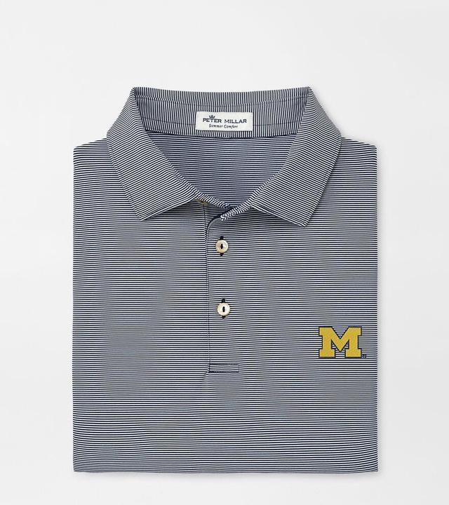 Peter Millar Mens Notre Dame Jubilee Stripe Performance Polo | Color: Navy | Size: S | ND Product Image