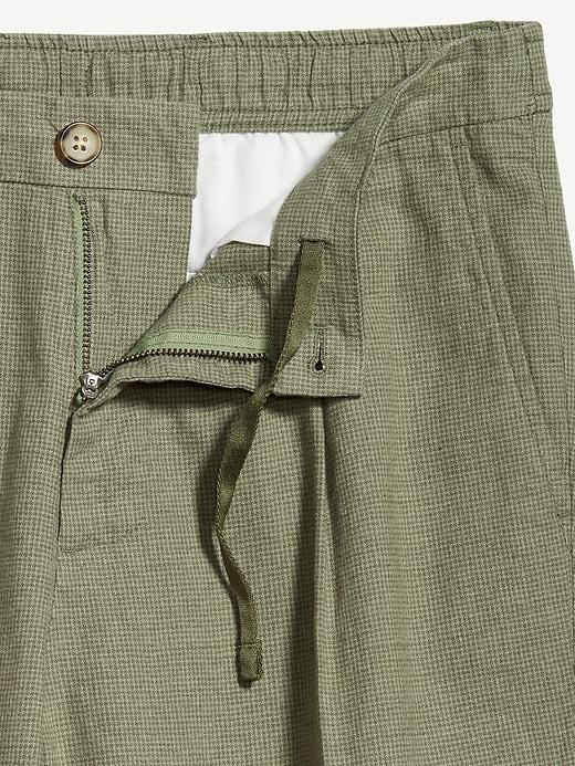 Loose Taper Linen-Blend Ankle Pants Product Image