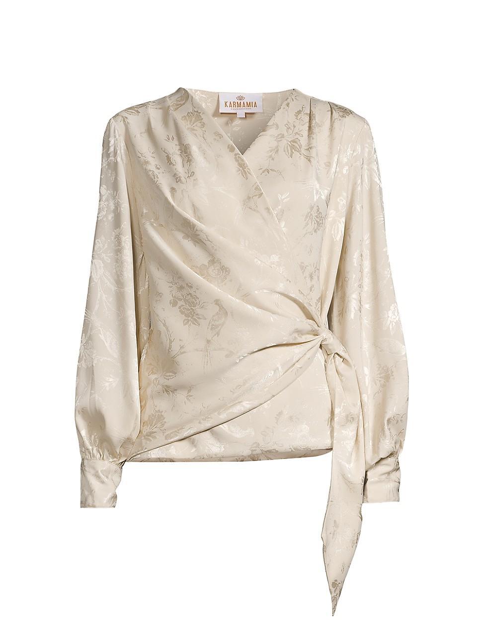 Womens Ines Satin Wrap Blouse Product Image