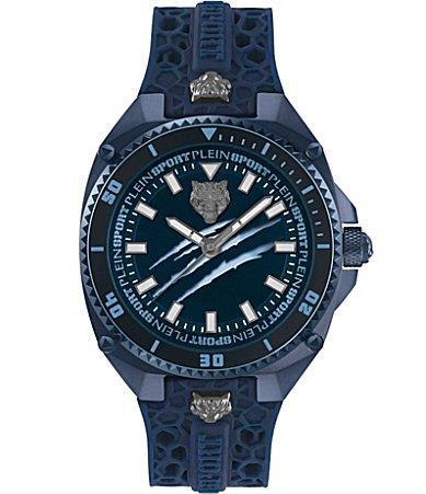 Plein Sport Mens Thunder Force Three Hand Quartz Blue Silicone 47MM - Blue Product Image