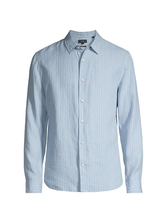 Mens Bayside Striped Linen Button-Front Shirt Product Image