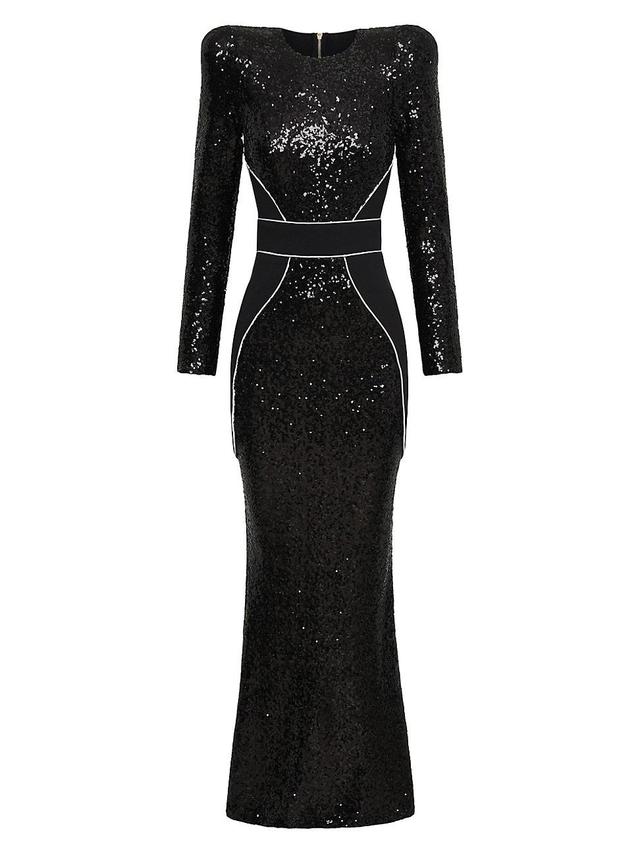 Zhivago Super Rad Sequin Gown in Black. Product Image