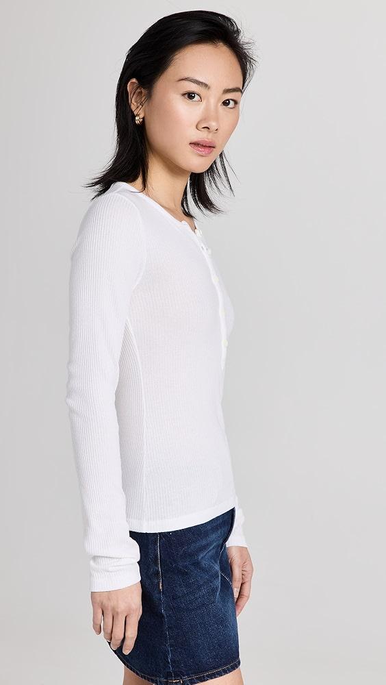 rag & bone The Rib Knit Henley Top | Shopbop Product Image