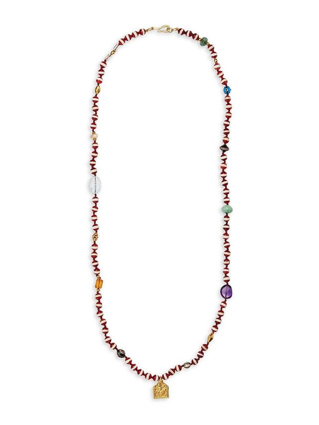 Womens Globetrotter 9K & 18K Yellow Gold, Diamond & Semi-Precious Stone Beaded Necklace Product Image