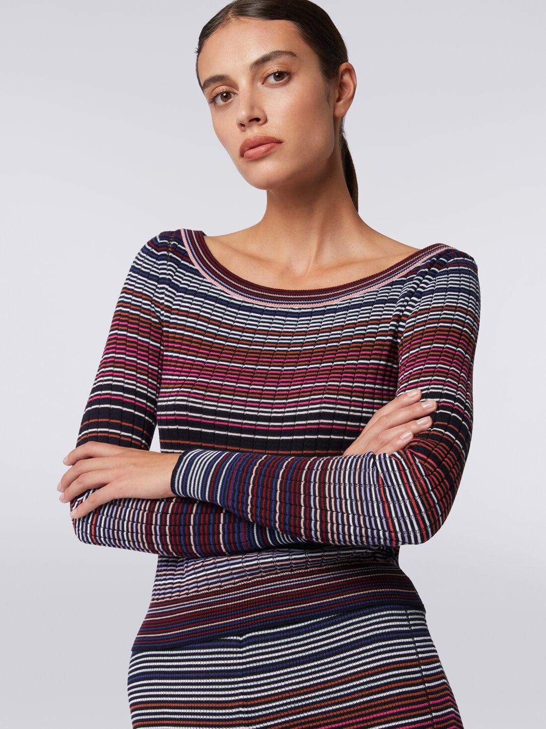 Pullover in striped viscose and cotton Multicoloured | Missoni Product Image