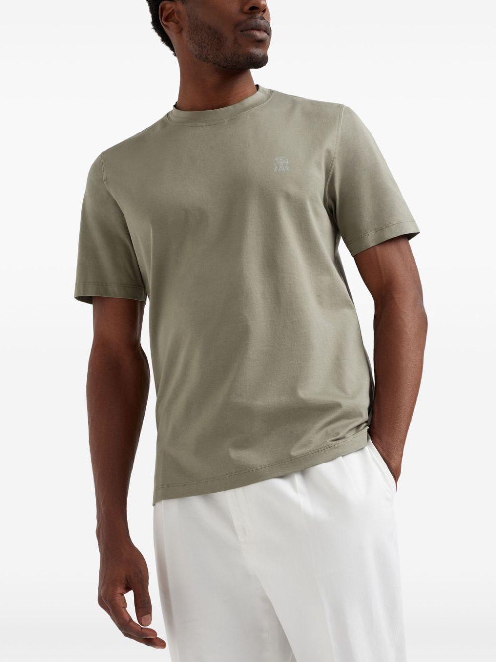 BRUNELLO CUCINELLI Cotton Logo T-shirt In Olive product image