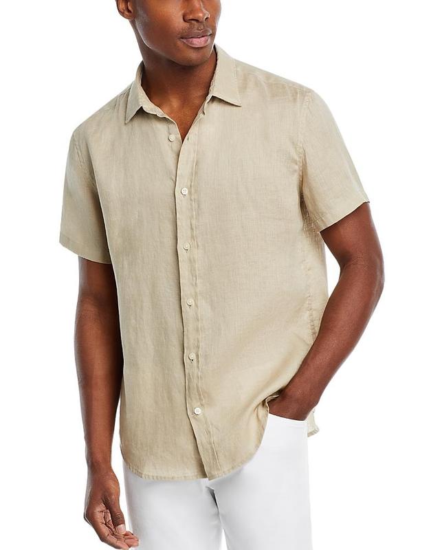 The Mens Store at Bloomingdales Linen Regular Fit Short Sleeve Button Down Shirt - Exclusive Product Image