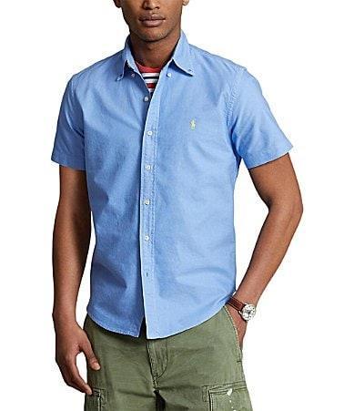 Polo Ralph Lauren Solid Garment-Dye Oxford Short Sleeve Woven Shirt Product Image