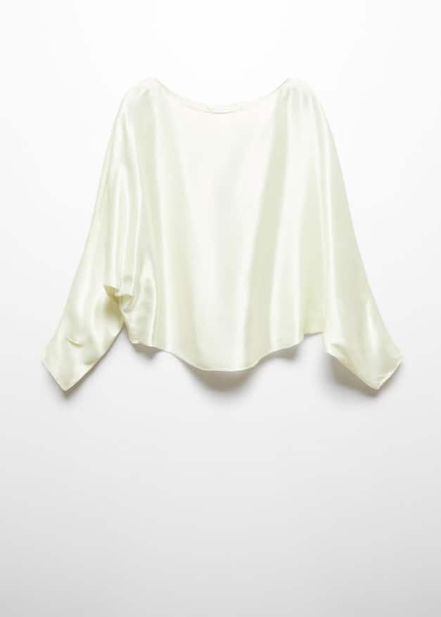 Satin cape style blouse Female Product Image