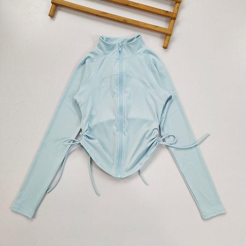 Stand Collar Drawstring Hem Sport Jacket Product Image