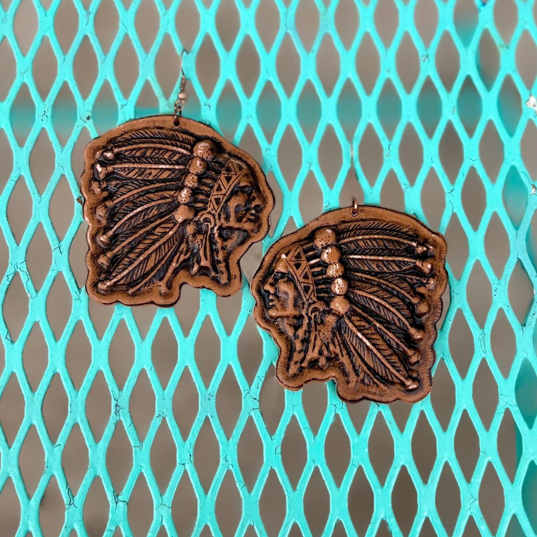 Leather Chief of Chiefs Earrings Product Image