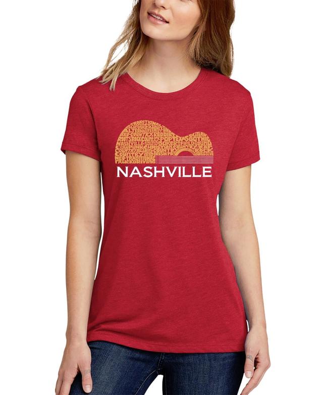 La Pop Art Womens Nashville Guitar Premium Blend Word Art Short Sleeve T-shirt Product Image