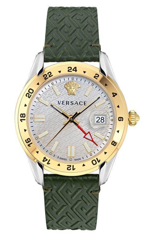 Versace Greca Time Leather Strap Watch, 41mm Product Image