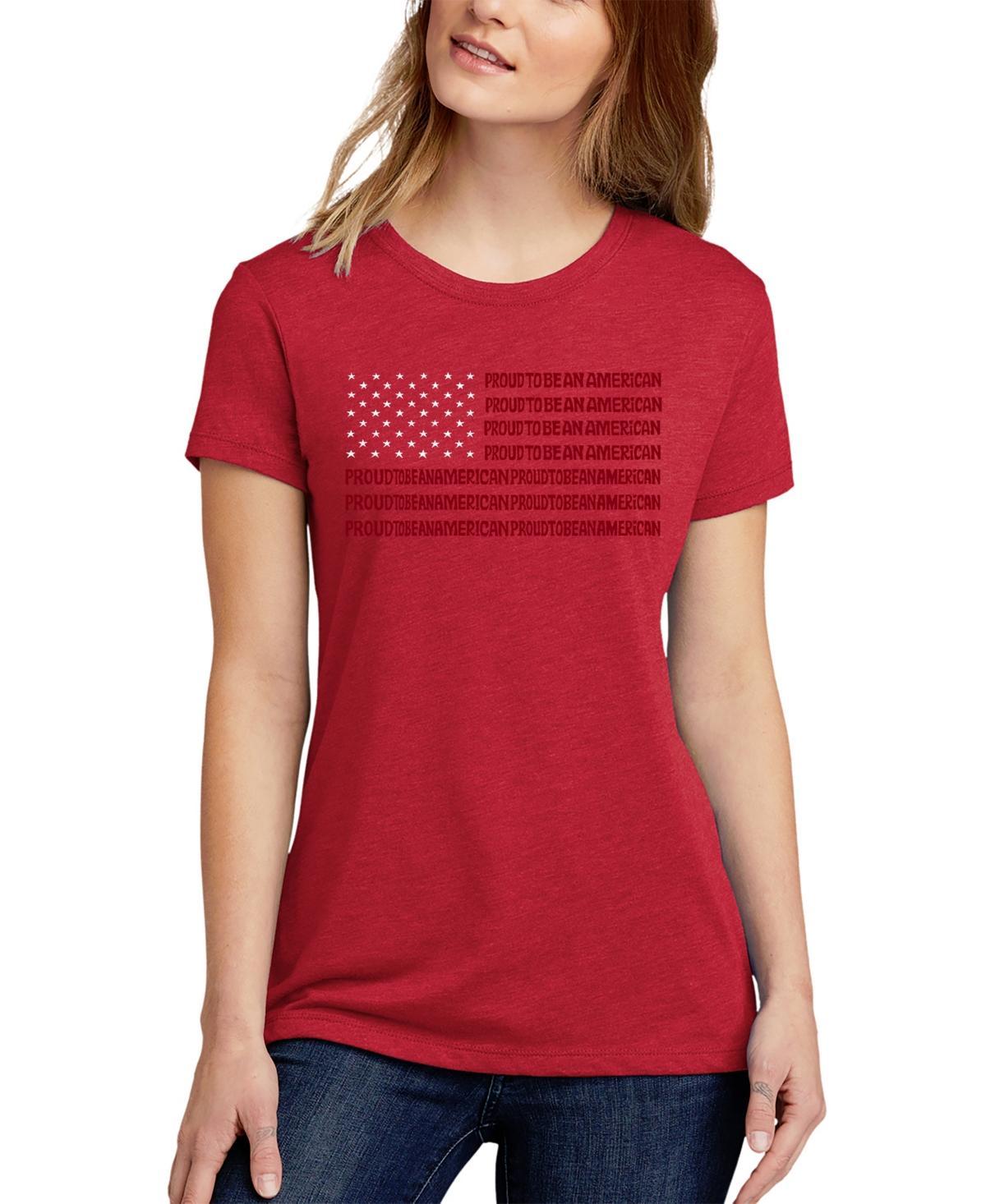 La Pop Art Womens Premium Blend Word Art Usa Fireworks T-Shirt Product Image