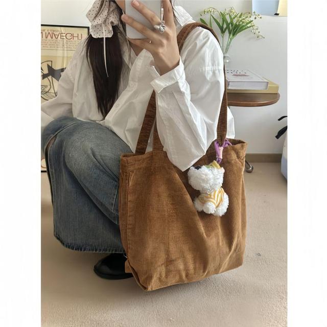 Plain Corduroy Tote Bag Product Image