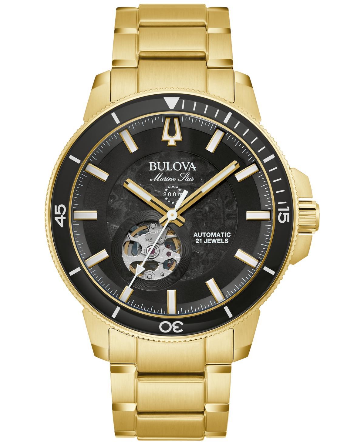 Bulova Mens Automatic Marine Star Series C Blue Leather Strap Watch 45mm Product Image