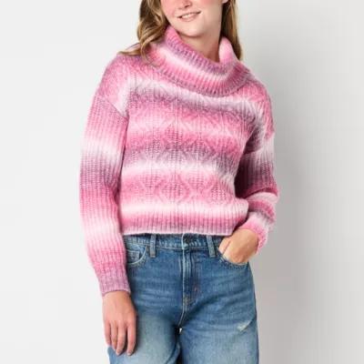 by&by Juniors Womens Cowl Neck Long Sleeve Ombre Pullover Sweater Product Image