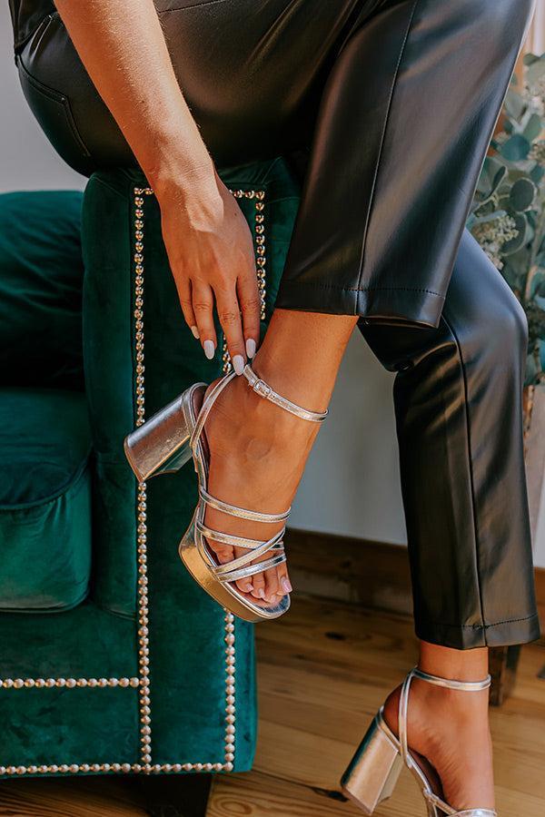 The Vesca Metallic Heel In Silver Product Image