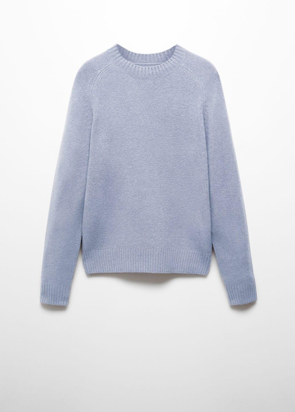 MANGO MAN - Knitted sweater with ribbed details sky blueMen Product Image