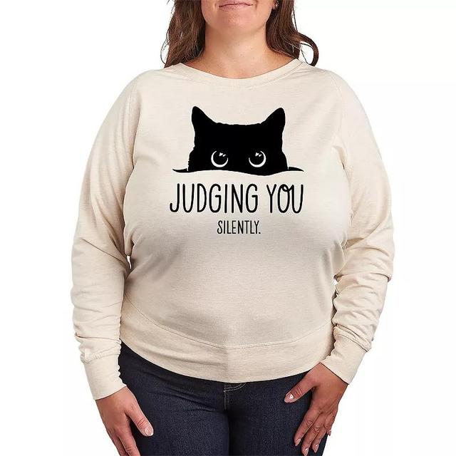 Plus Size Judging You Silently Cat Pullover, Womens Product Image