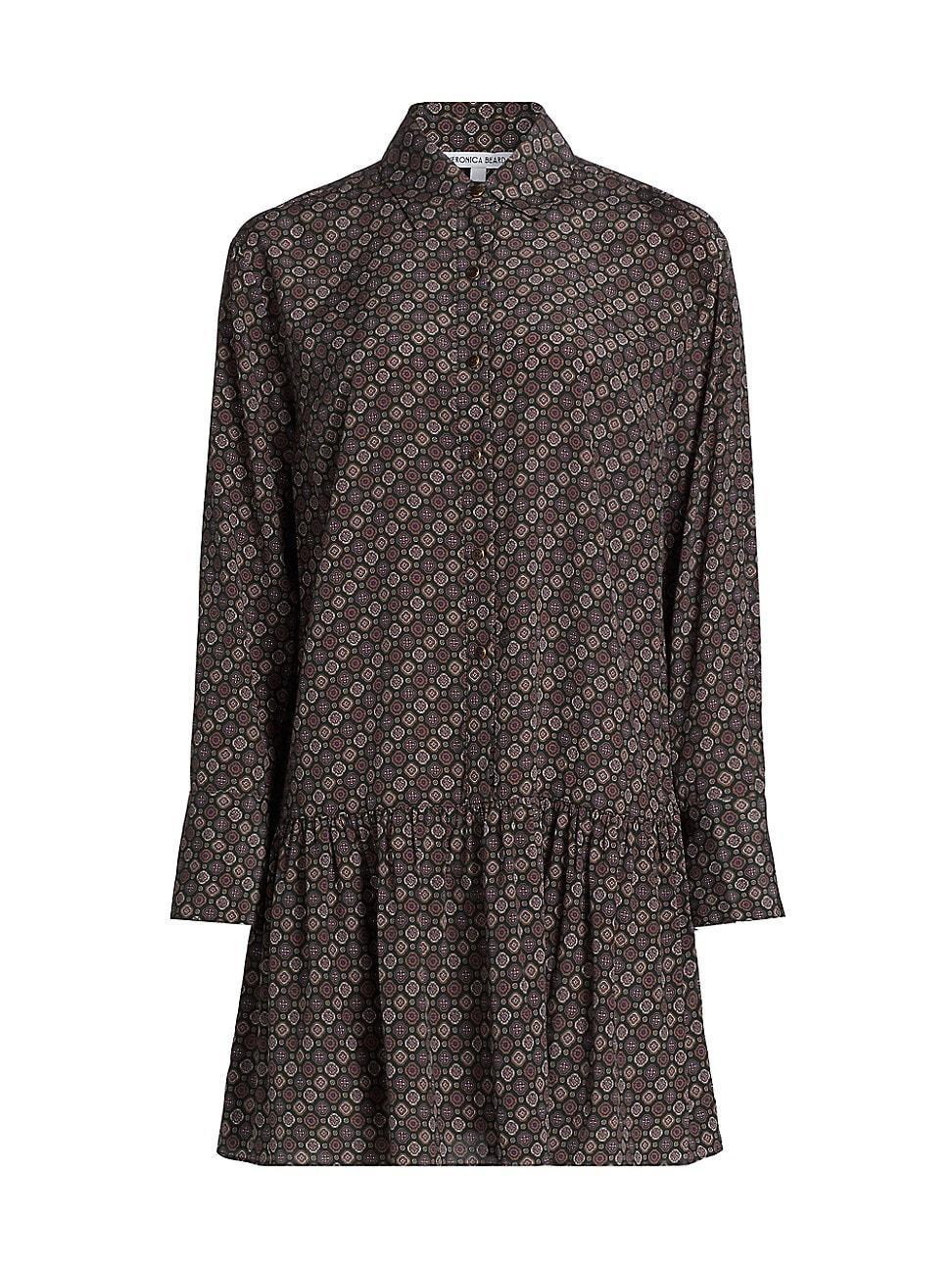 Womens Alexandra Geometric-Print Silk-Blend Shirt Dress Product Image