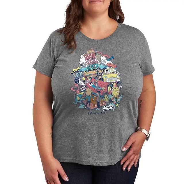 Plus Friends Collage Graphic Tee, Womens Grey Gray Product Image