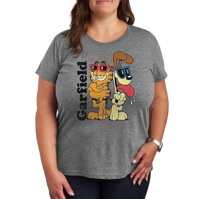 Plus Garfield Odie & Garfield Sunglasses Graphic Tee, Womens Product Image