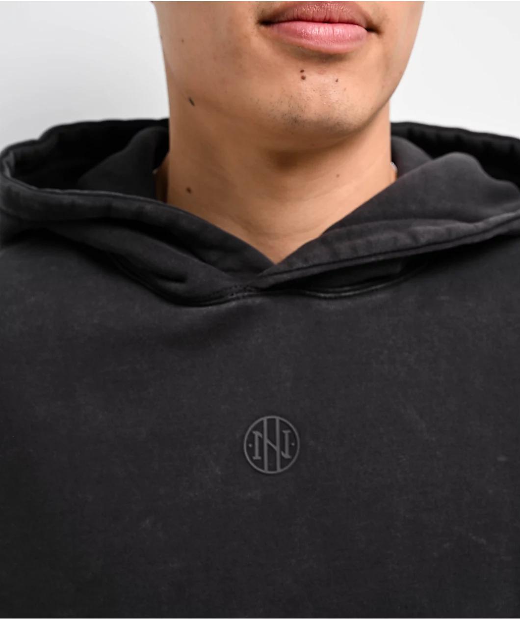 Ninth Hall Fundamentals Cut Off Ash Wash Boxy Hoodie Product Image