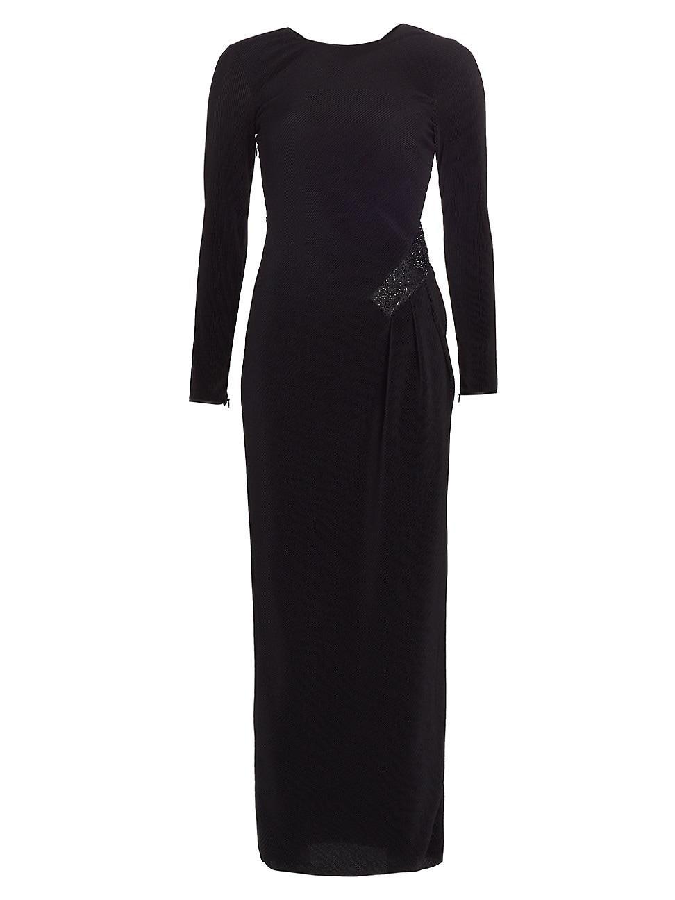 Womens Embellished Pleated Jersey Gown Product Image