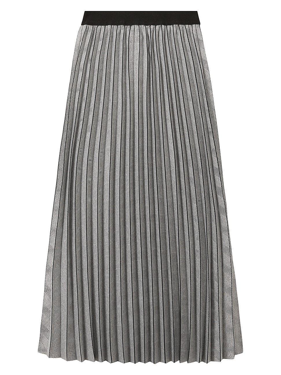 Womens Nova Checked Pleat Midi-Skirt Product Image