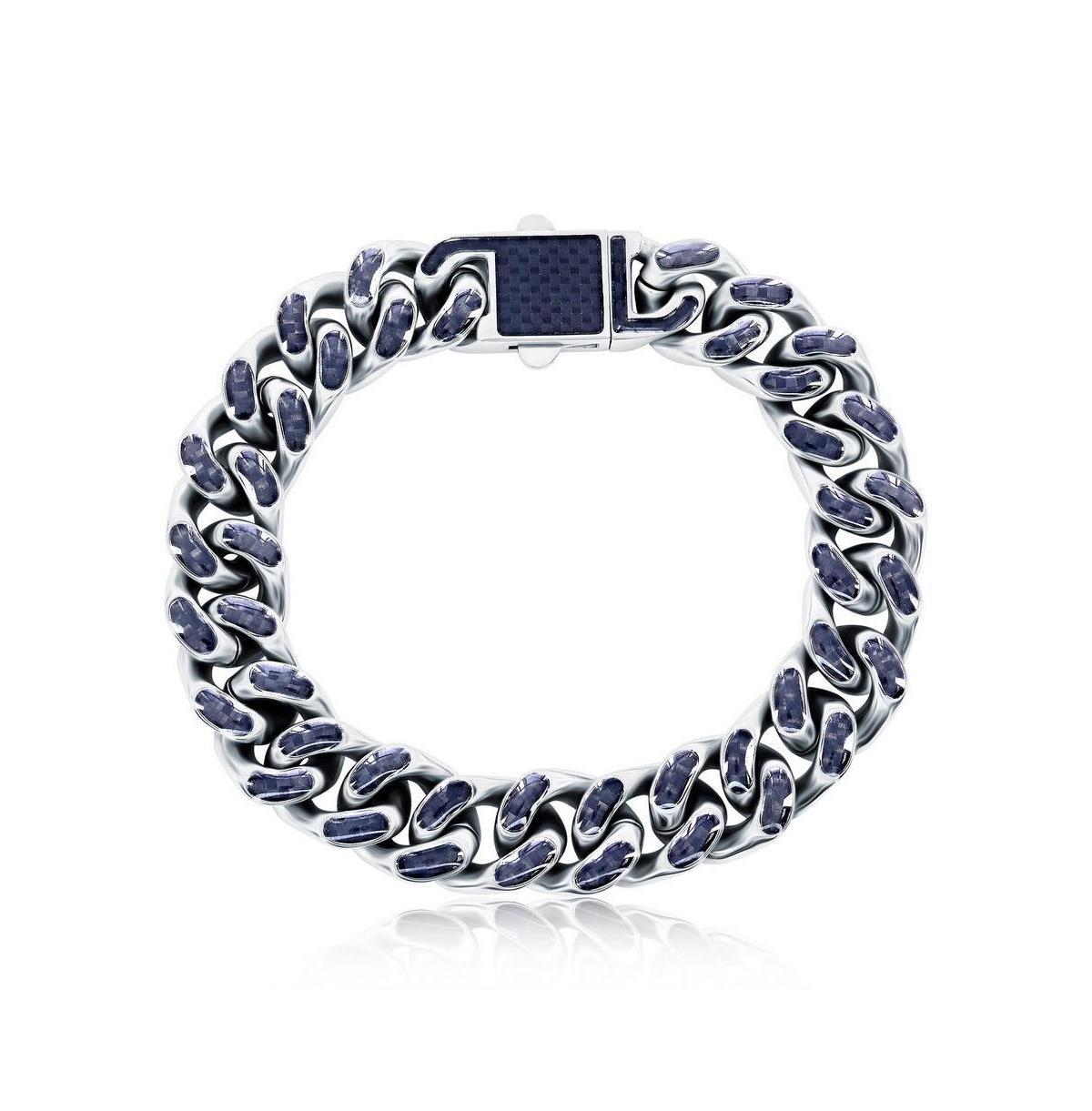 Stainless Steel 12mm Carbon Fiber Cuban Bracelet Product Image