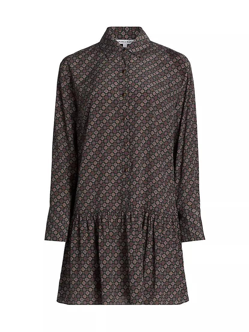 Alexandra Geometric-Print Silk-Blend Shirt Dress Product Image