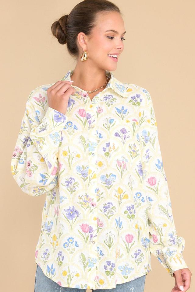 Aura Blossoming Emotion Ivory Floral Print Top Product Image