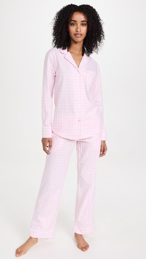 Petite Plume Pink Gingham Pajama Set | Shopbop Product Image