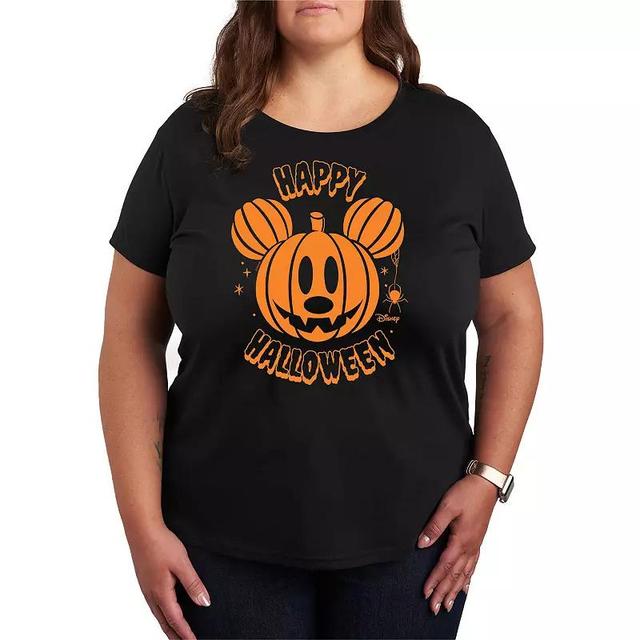 Disneys Mickey Mouse Plus Size Pumpkin Graphic Tee, Womens Product Image