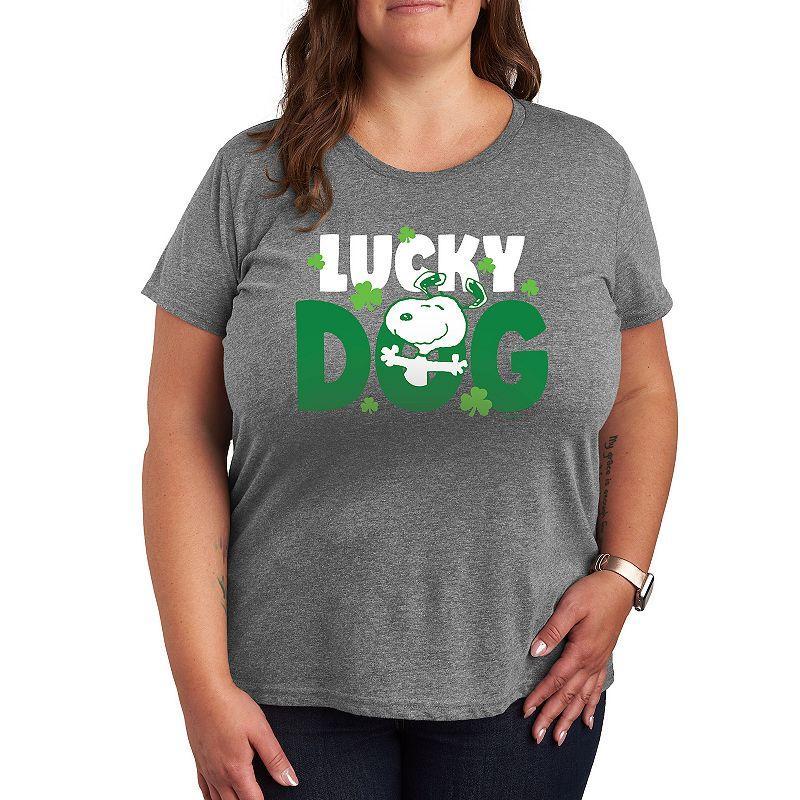 Plus Peanuts Snoopy Lucky Dog Graphic Tee, Womens Product Image