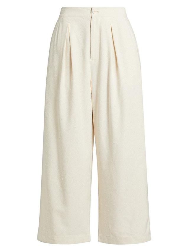 Womens Textured Silk Relaxed-Fit Trousers Product Image