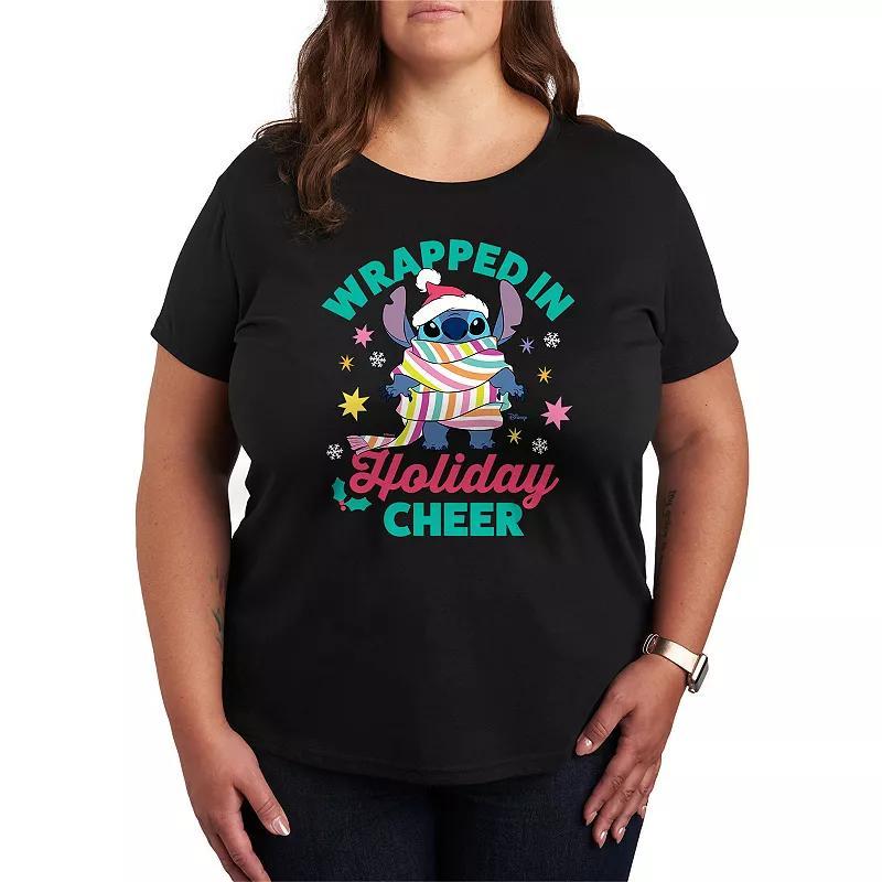 Disneys Lilo and Stitch Plus Size Holiday Cheer Graphic Tee, Womens Product Image