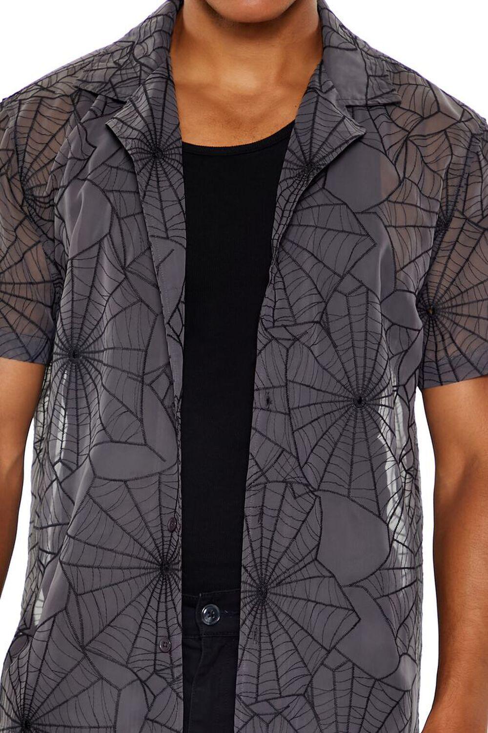 Embroidered Textured Spiderweb Shirt | Forever 21 Product Image