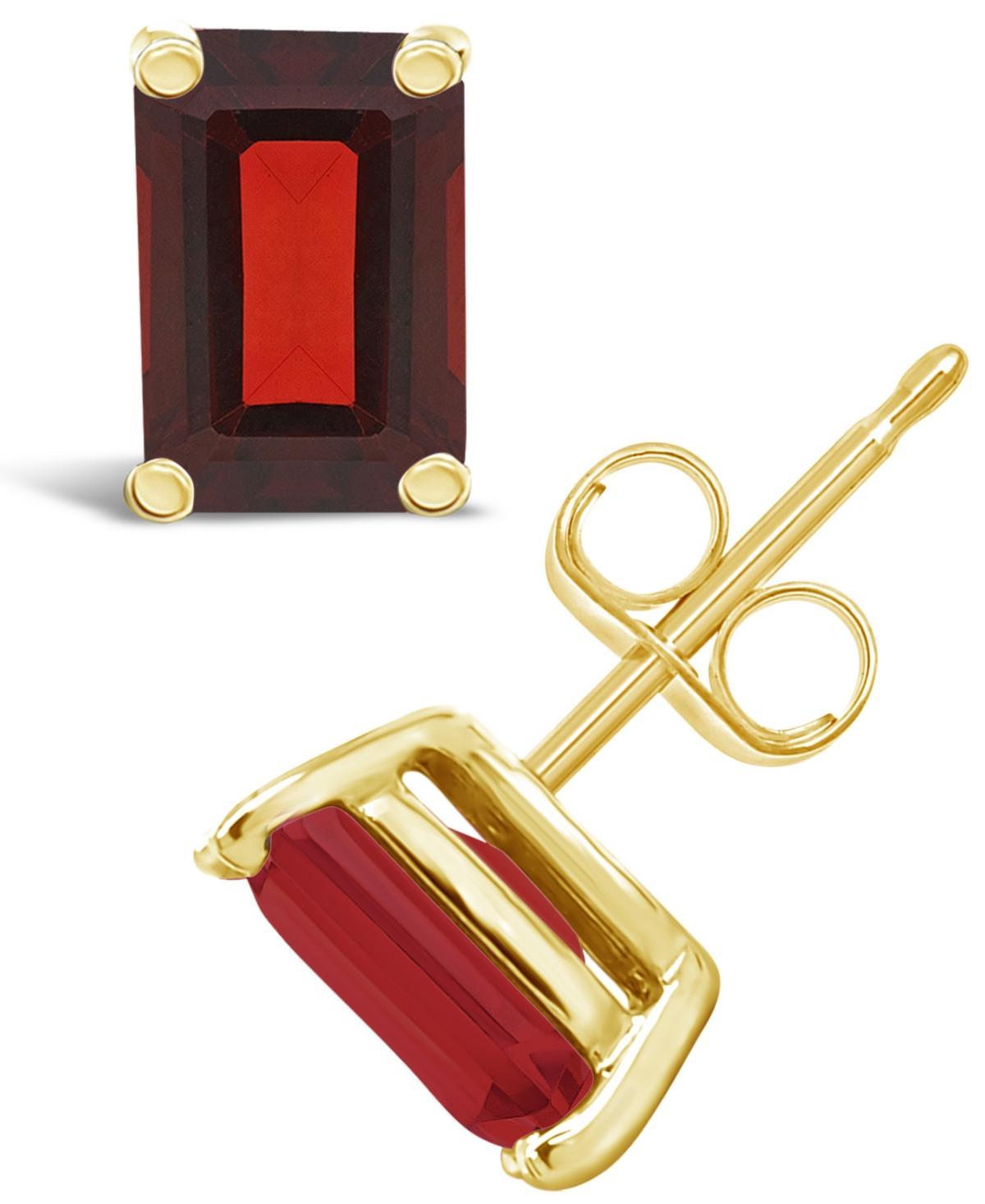 Celebration Gems 14k Gold Emerald Cut Garnet Stud Earrings, Womens, 14k Whgold Product Image