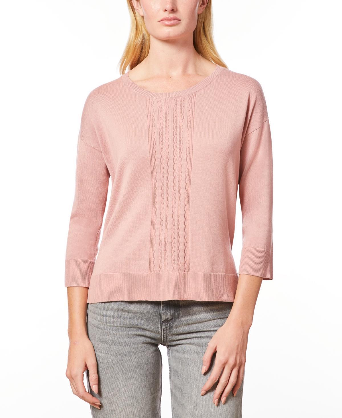 Melissa Paige Womens Cable-Knit Drop-Shoulder Sweater Product Image